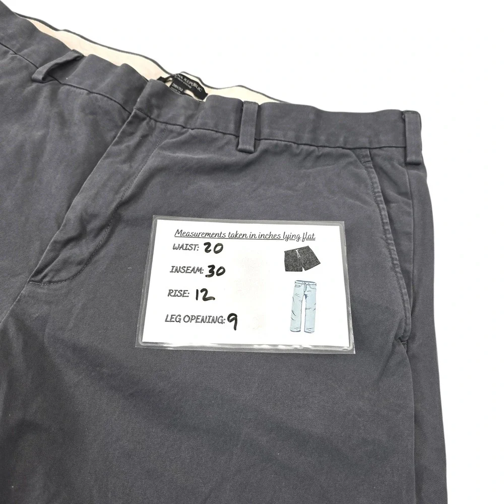 Banana Republic Aiden Chino Pants Men 38x32 Grey Flat Front Slim‎ Fit Cotton